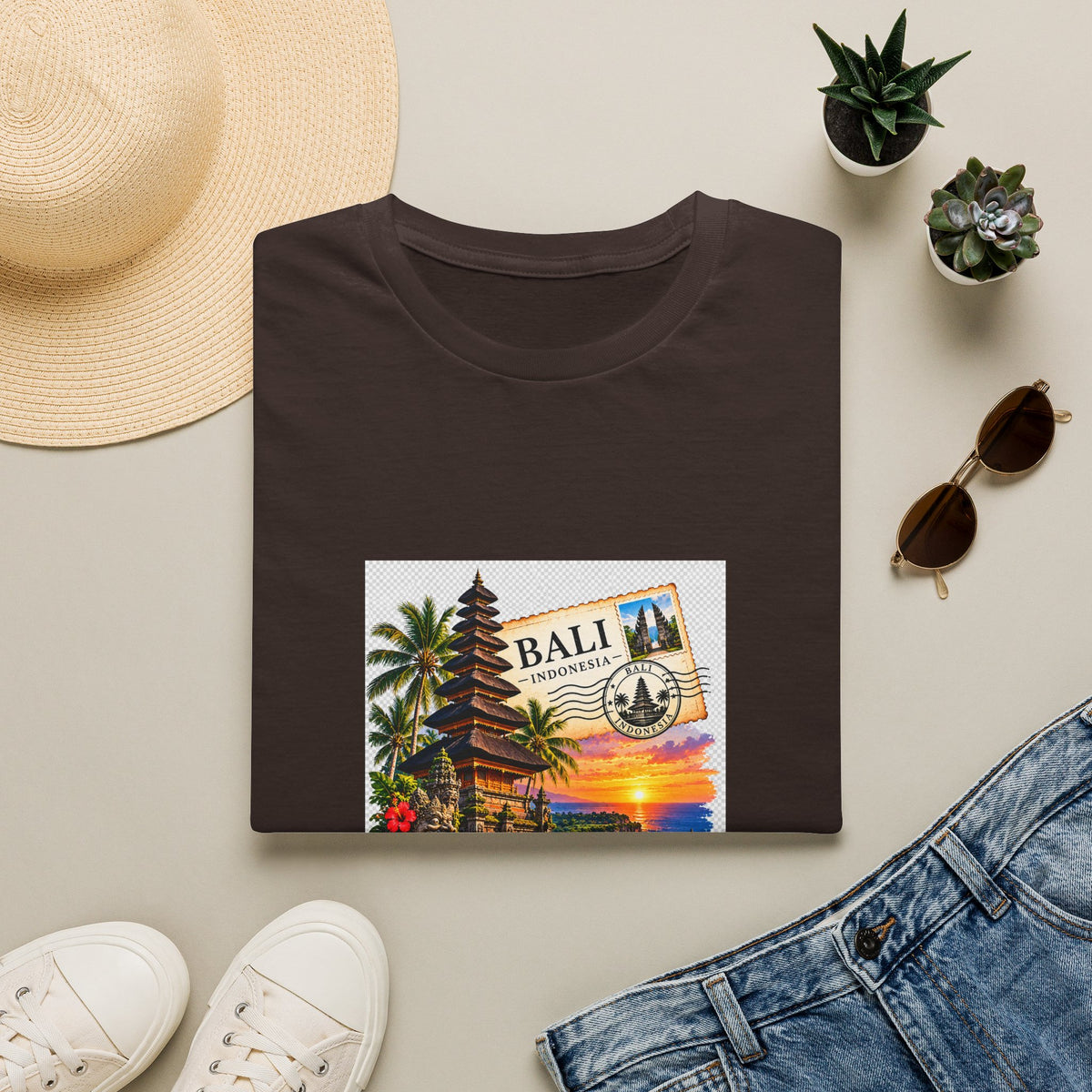 Bali Sunset Tropical T-Shirt — Vintage Island Travel Graphic