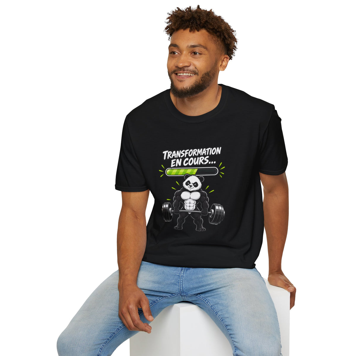 Transformation en cours T-Shirt — Funny Panda Workout Fitness Tee
