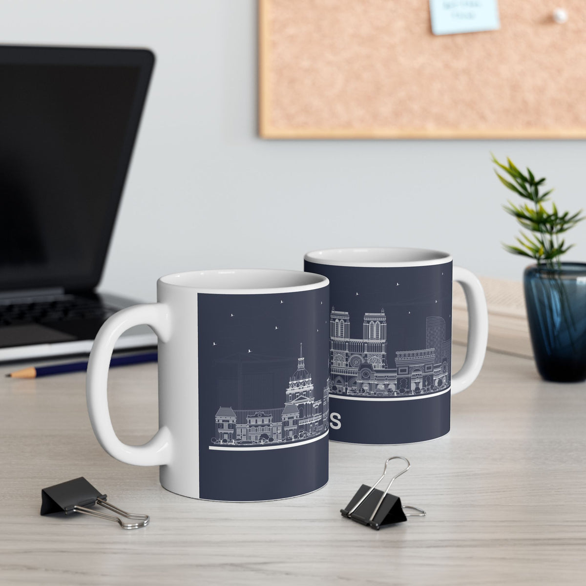 Paris Skyline Ceramic Mug – Nighttime Cityscape Coffee Cup (11oz & 15oz)