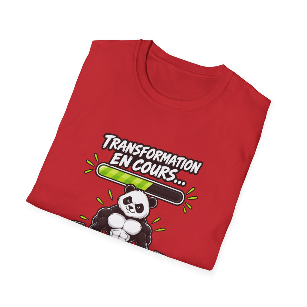 Transformation en cours T-Shirt — Funny Panda Workout Fitness Tee