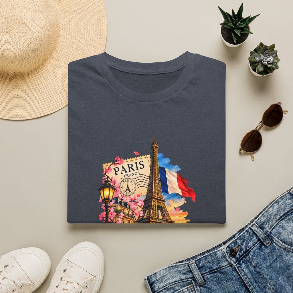 Paris Eiffel Tower Vintage Floral T-Shirt