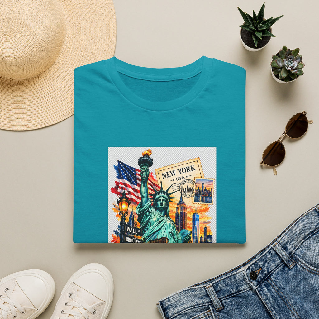New York City Statue of Liberty Vintage Skyline T-Shirt
