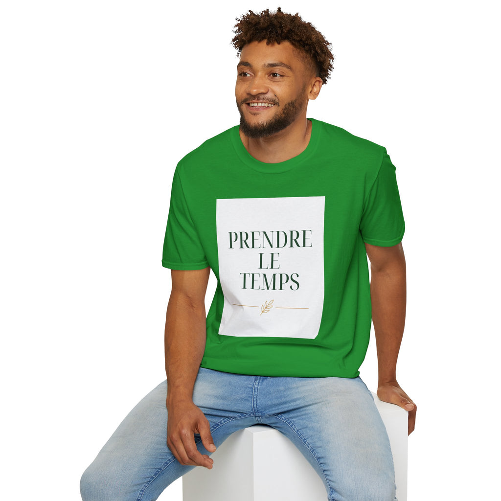 Prendre le Temps T-Shirt — French Relaxation Tee with Minimalist Script
