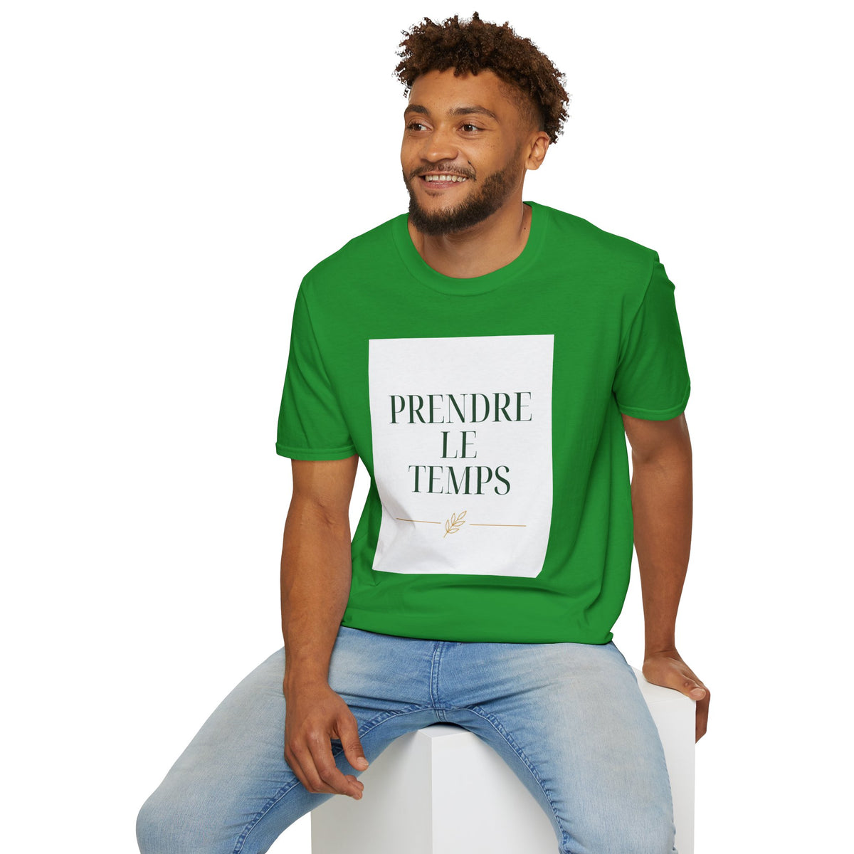 Prendre le Temps T-Shirt — French Relaxation Tee with Minimalist Script