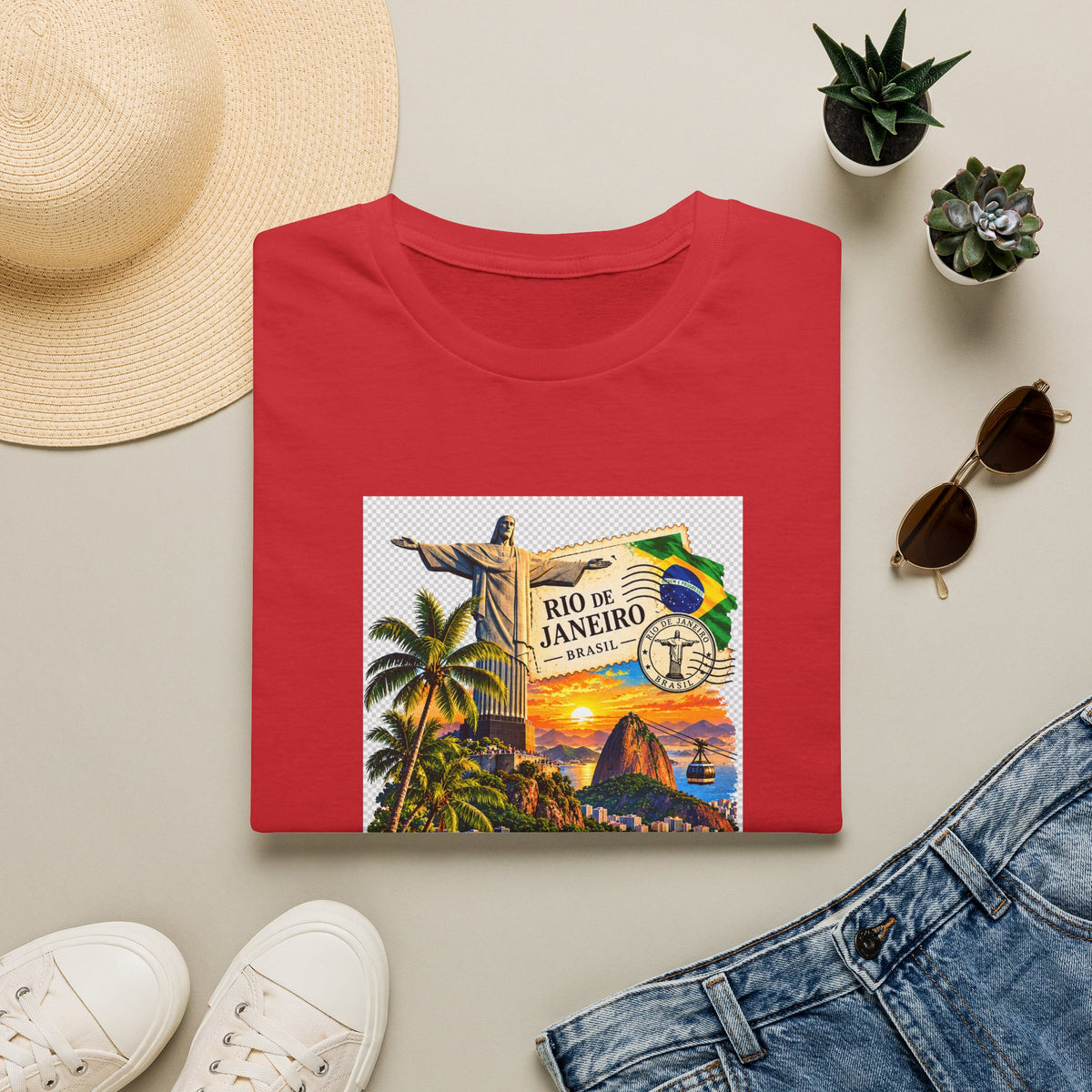 Rio de Janeiro Vintage Postcard T-Shirt — Tropical Brazil Travel Tee