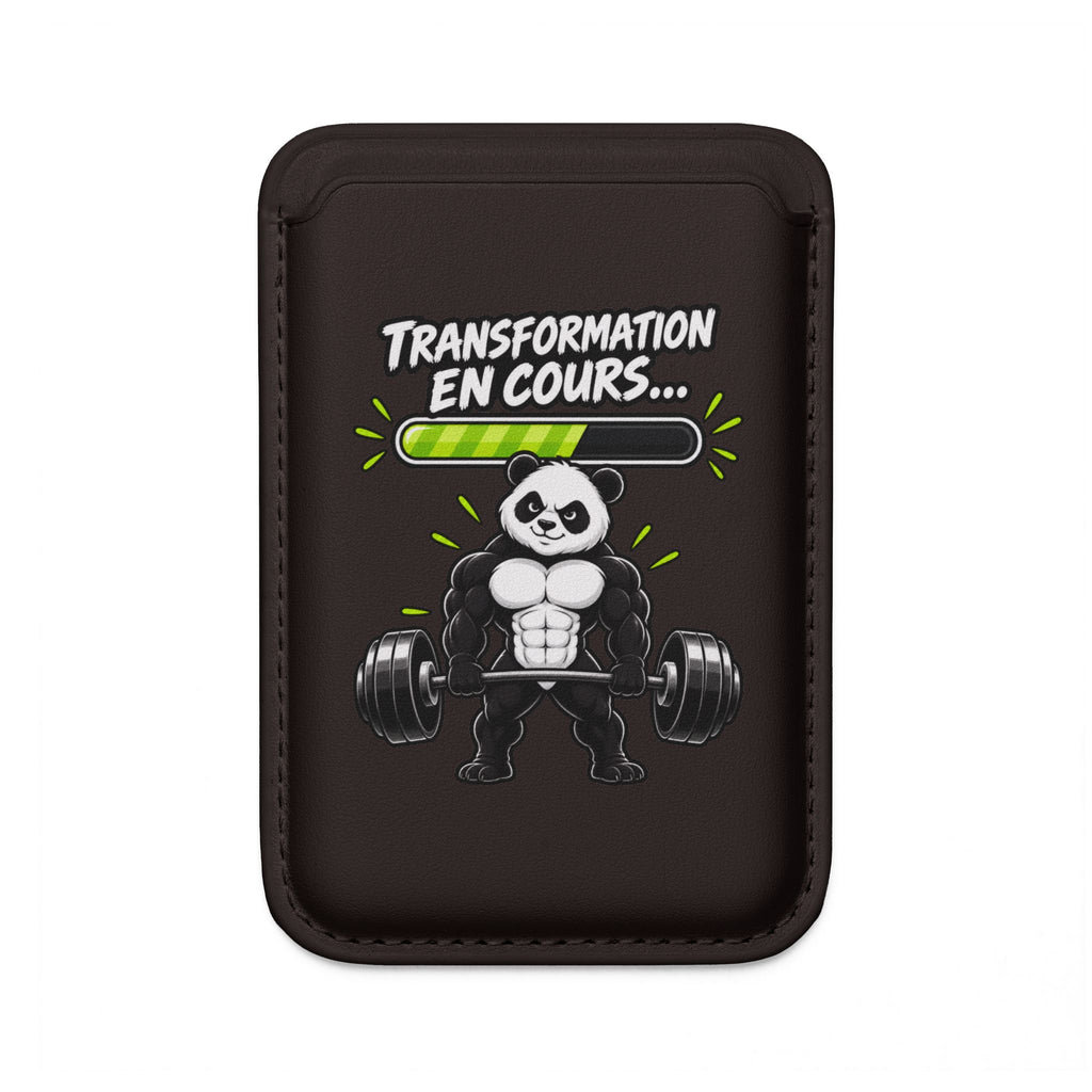 MagSafe Vegan Wallet — "Transformation en cours" Muscular Panda Design