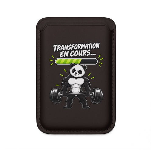 MagSafe Vegan Wallet — "Transformation en cours" Muscular Panda Design