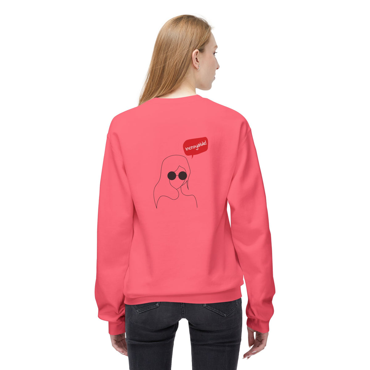 Floral Woman Crewneck Sweatshirt — 'Everything' Graphic Back