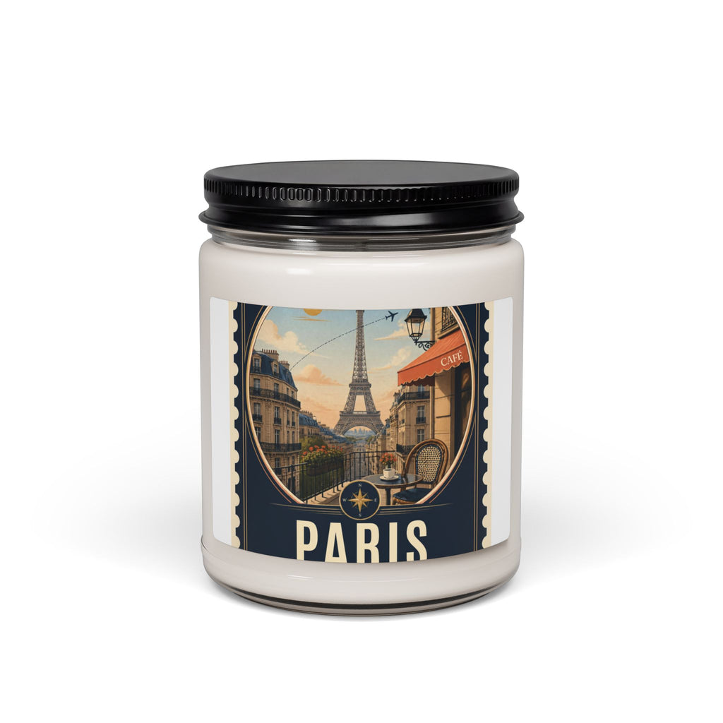 Paris Travel Scented Soy Candle — 9oz Vintage Eiffel Aromatherapy Jar