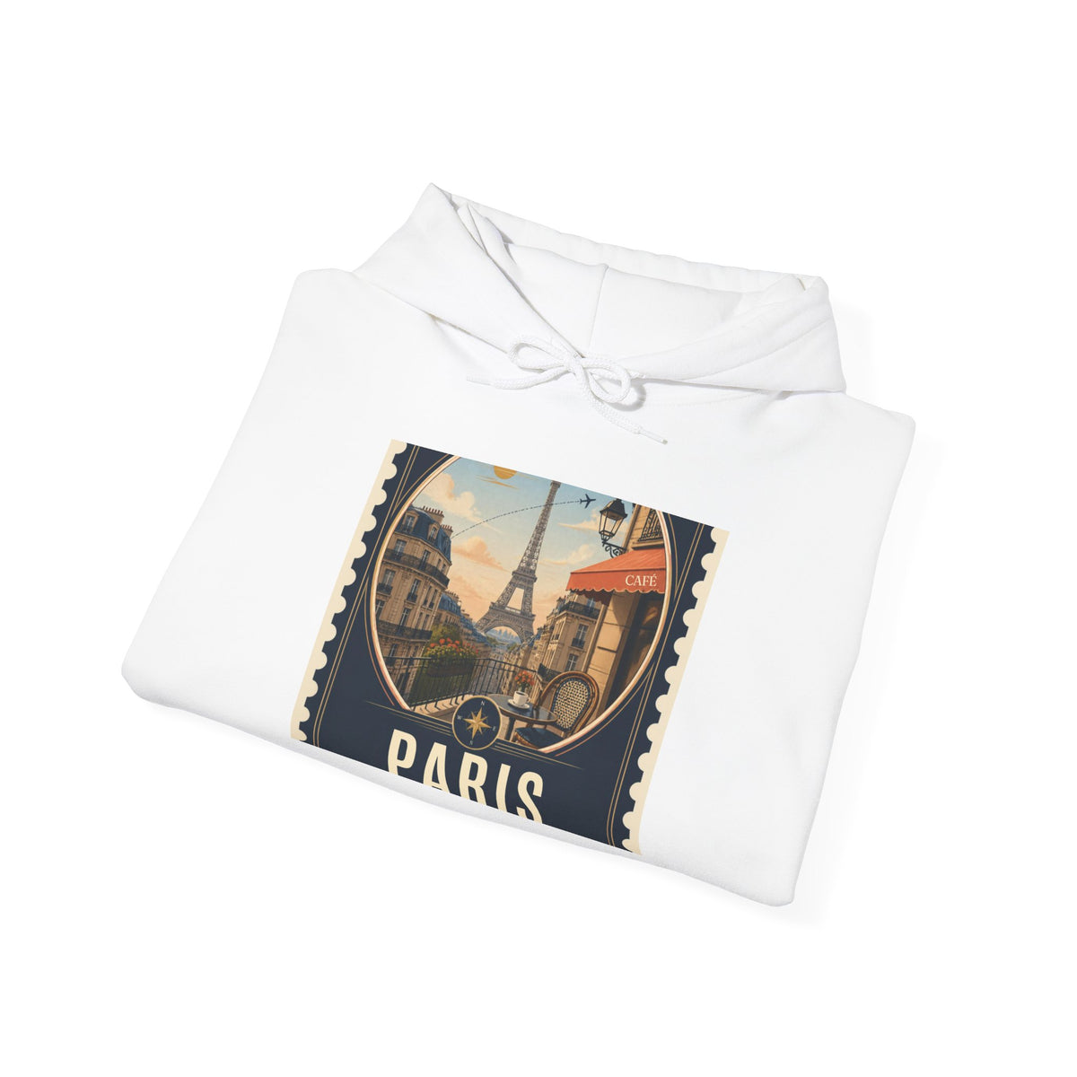 Paris Vintage Postcard Hoodie – Eiffel Tower Travel Sweatshirt