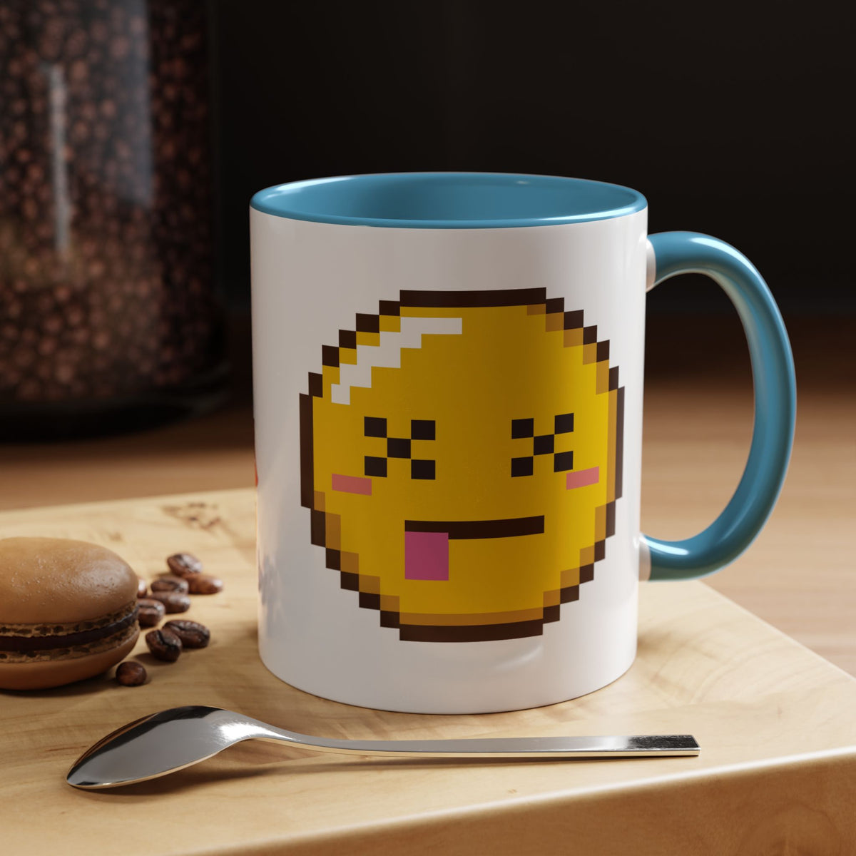 Pixel Emoji Coffee Mug — Fun Retro 8‑Bit Smiley Accent Mug (11/15oz)