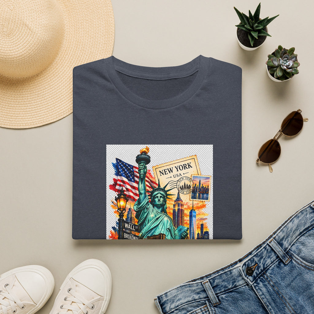 New York City Statue of Liberty Vintage Skyline T-Shirt