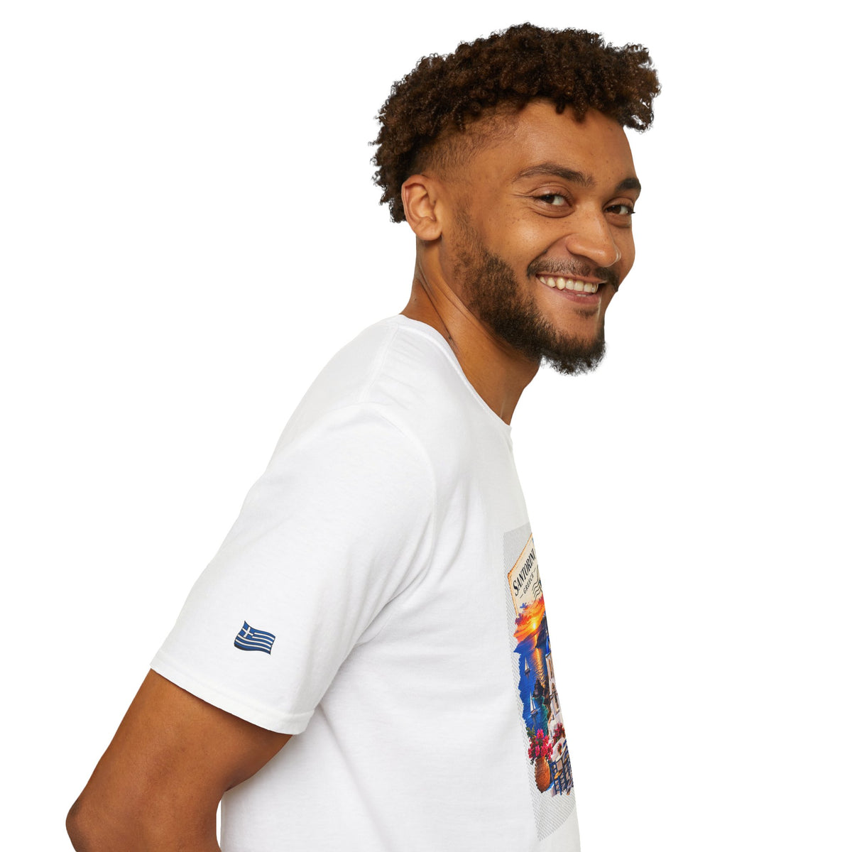 Santorini Greece Vintage Travel T-Shirt – Scenic Oia Sunset Poster Tee