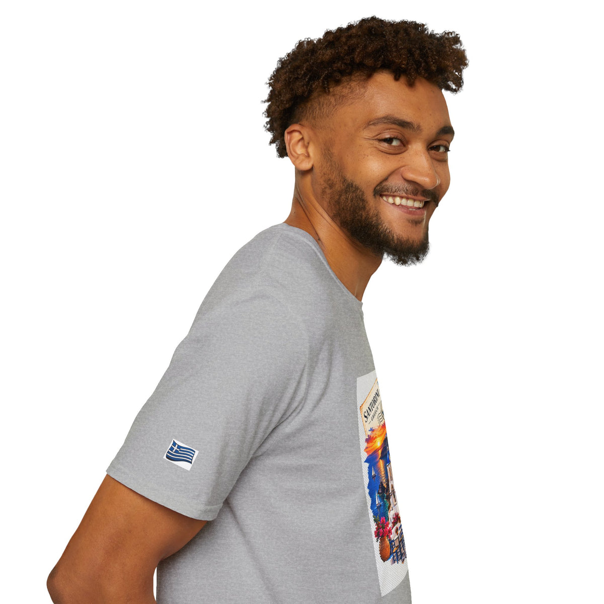 Santorini Greece Vintage Travel T-Shirt – Scenic Oia Sunset Poster Tee