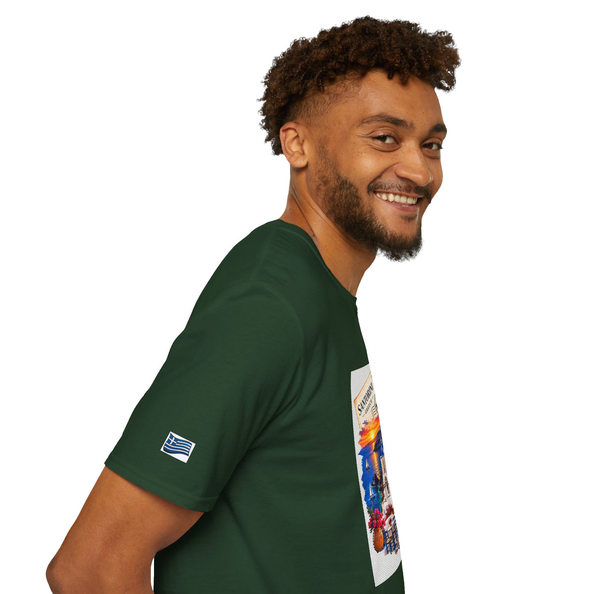 Santorini Greece Vintage Travel T-Shirt – Scenic Oia Sunset Poster Tee