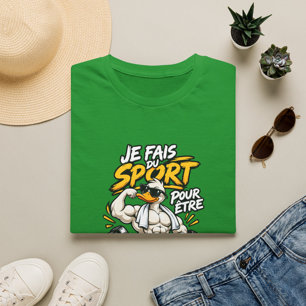 T-Shirt "Je Fais Sport Pour Être Beau Tout Nu" — Funny French Gym Graphic Tee