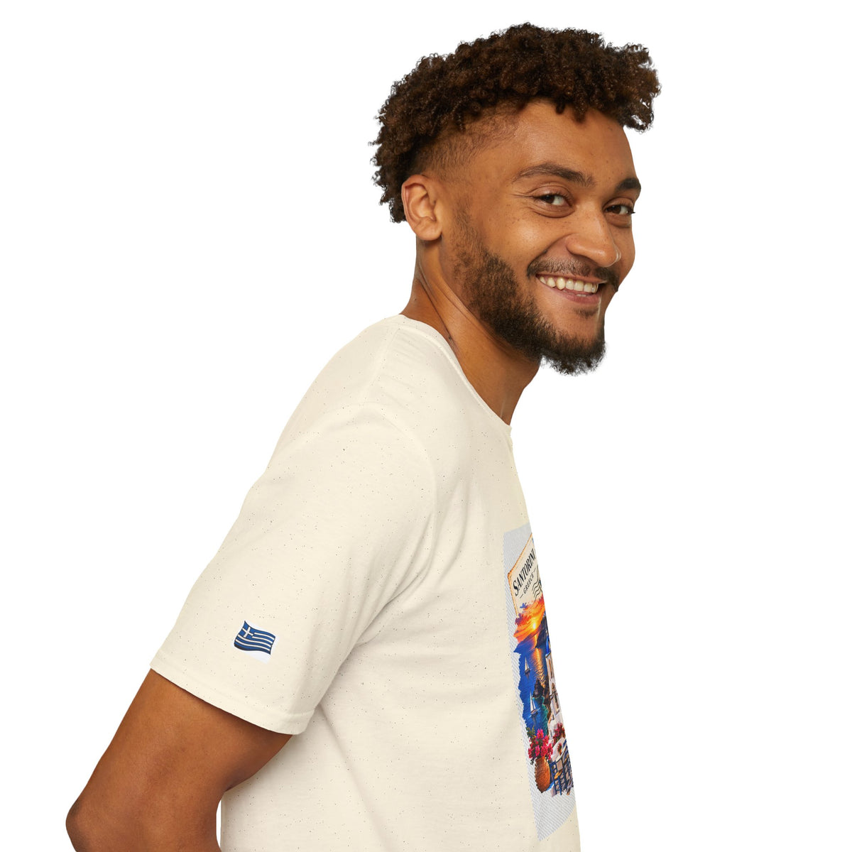 Santorini Greece Vintage Travel T-Shirt – Scenic Oia Sunset Poster Tee