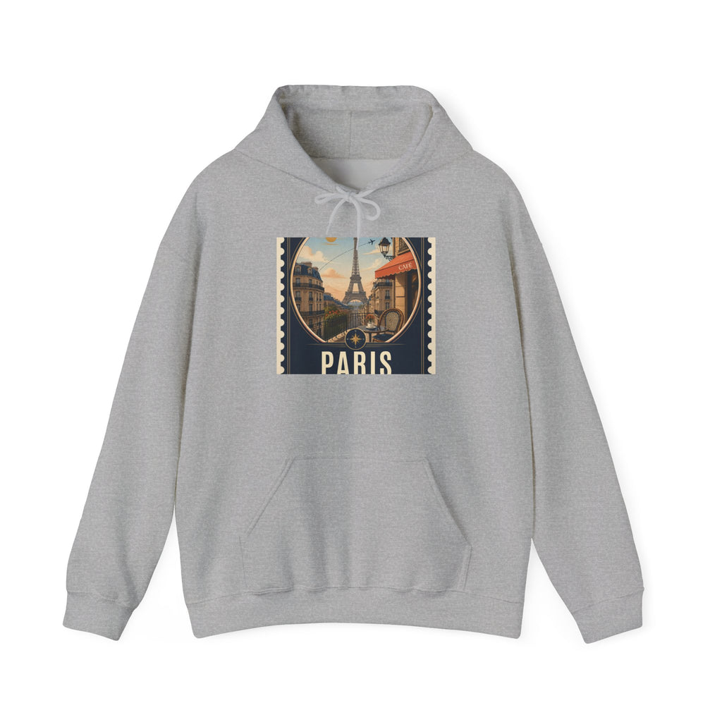 Paris Vintage Postcard Hoodie – Eiffel Tower Travel Sweatshirt
