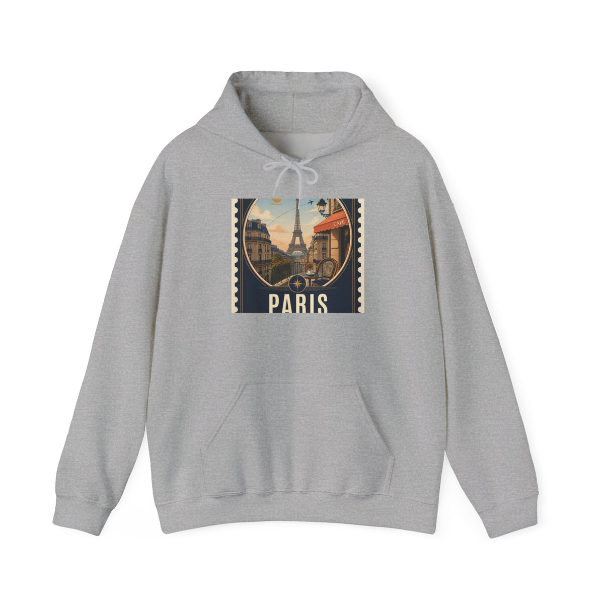 Paris Vintage Postcard Hoodie – Eiffel Tower Travel Sweatshirt