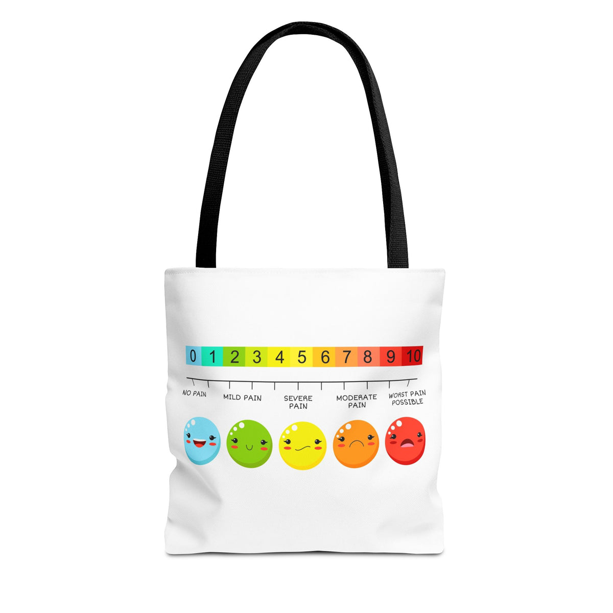 Tote Bag — Pain Scale & Sick Zombie Emoji AOP Tote