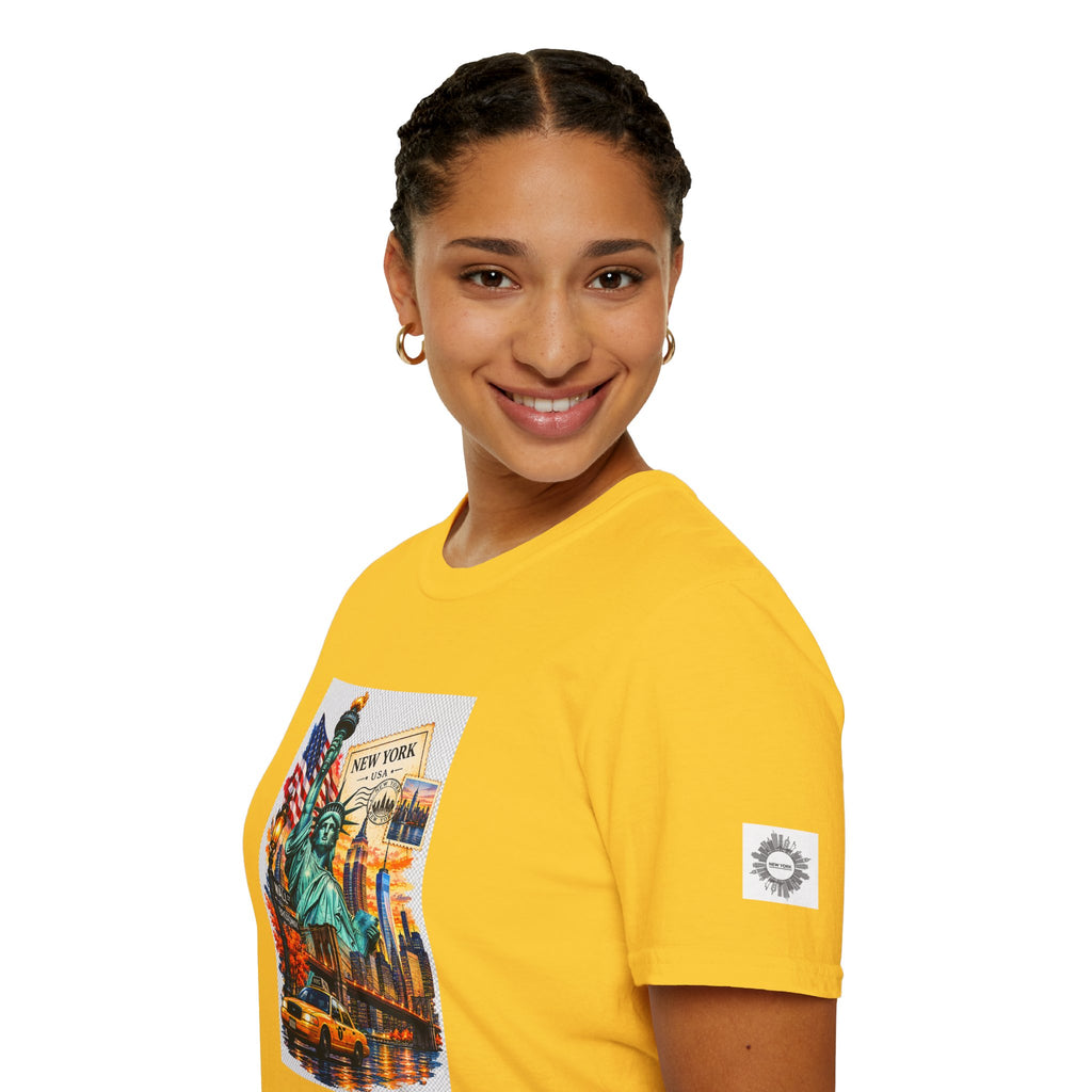 New York City Statue of Liberty Vintage Skyline T-Shirt