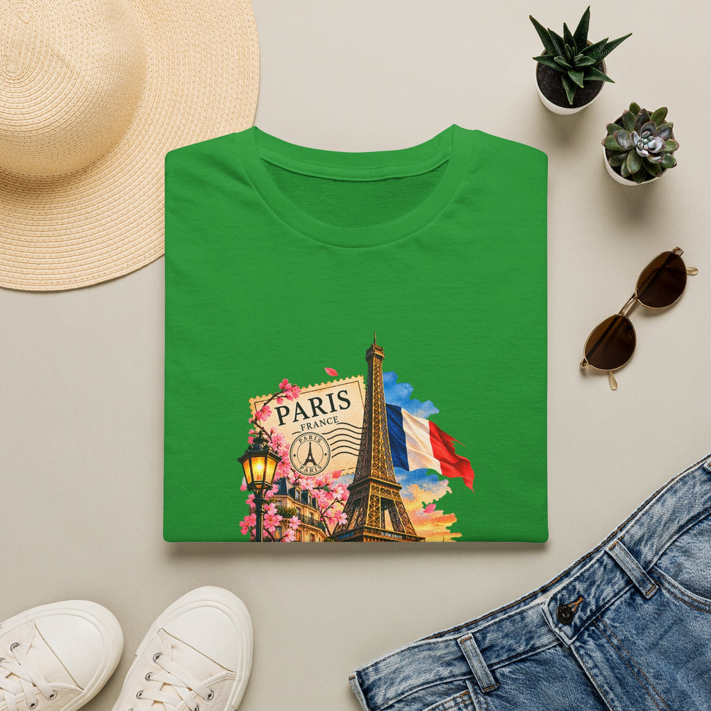 Paris Eiffel Tower Vintage Floral T-Shirt