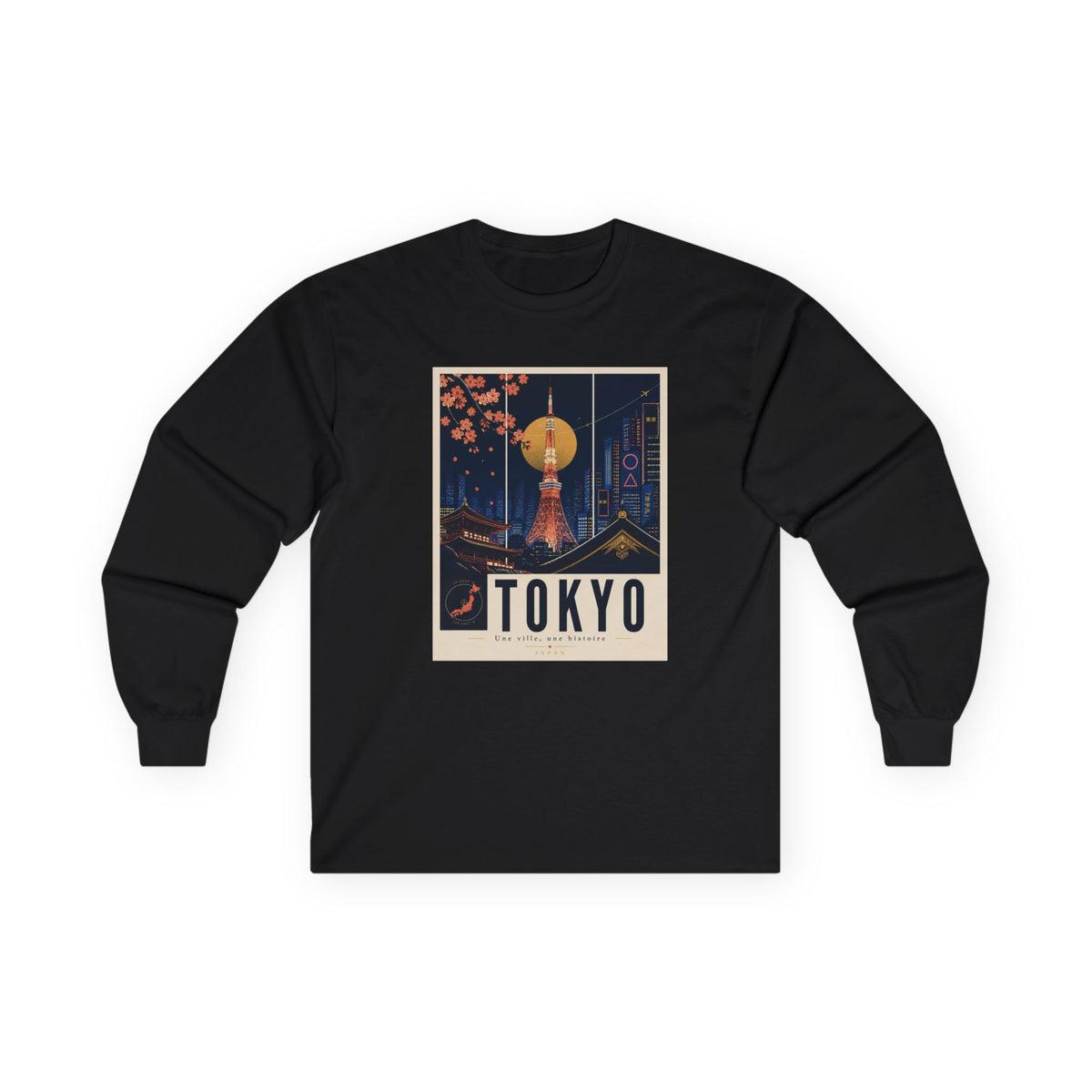 Tokyo Retro Travel Poster Long Sleeve Tee