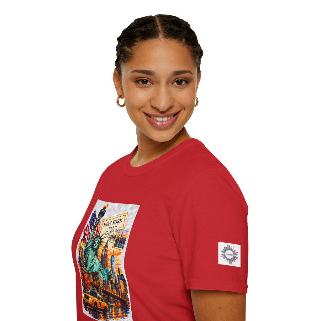 New York City Statue of Liberty Vintage Skyline T-Shirt