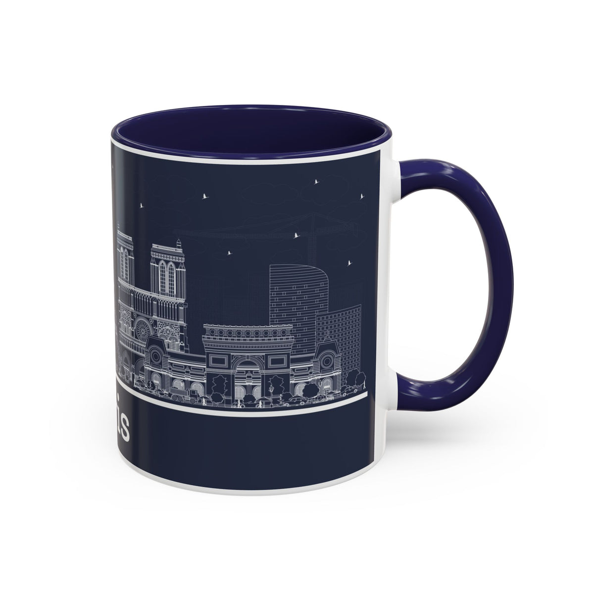 Paris Skyline Coffee Mug — Nighttime Cityscape Accent Mug