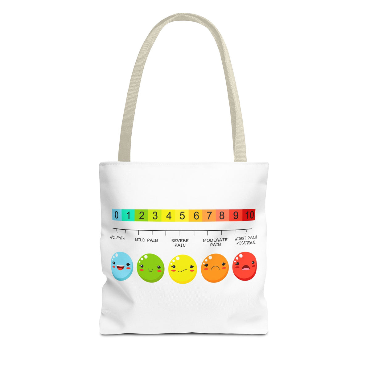 Tote Bag — Pain Scale & Sick Zombie Emoji AOP Tote