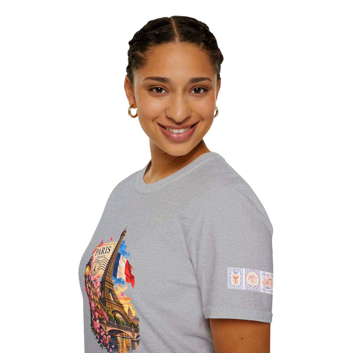 Paris Eiffel Tower Vintage Floral T-Shirt