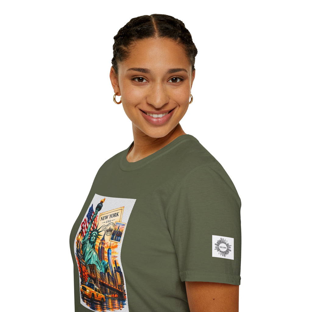 New York City Statue of Liberty Vintage Skyline T-Shirt