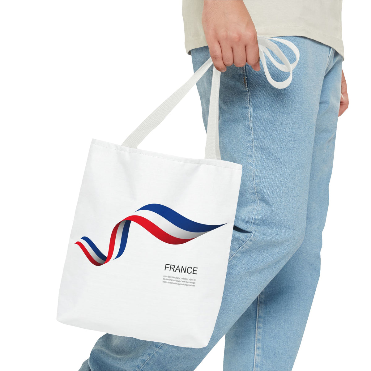 France Ribbon Tote Bag — Tricolore Travel Tote