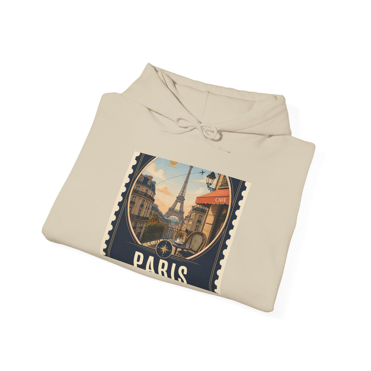 Paris Vintage Postcard Hoodie – Eiffel Tower Travel Sweatshirt