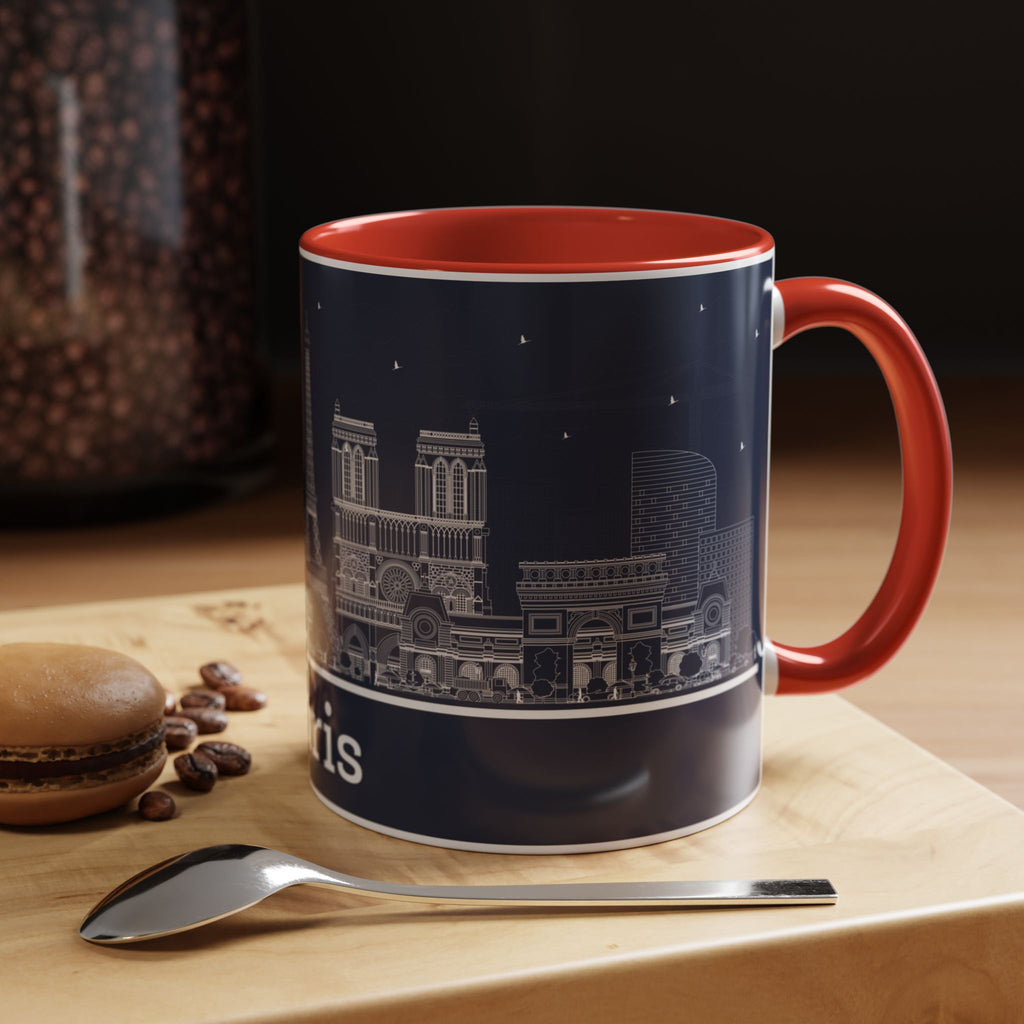 Paris Skyline Coffee Mug — Nighttime Cityscape Accent Mug