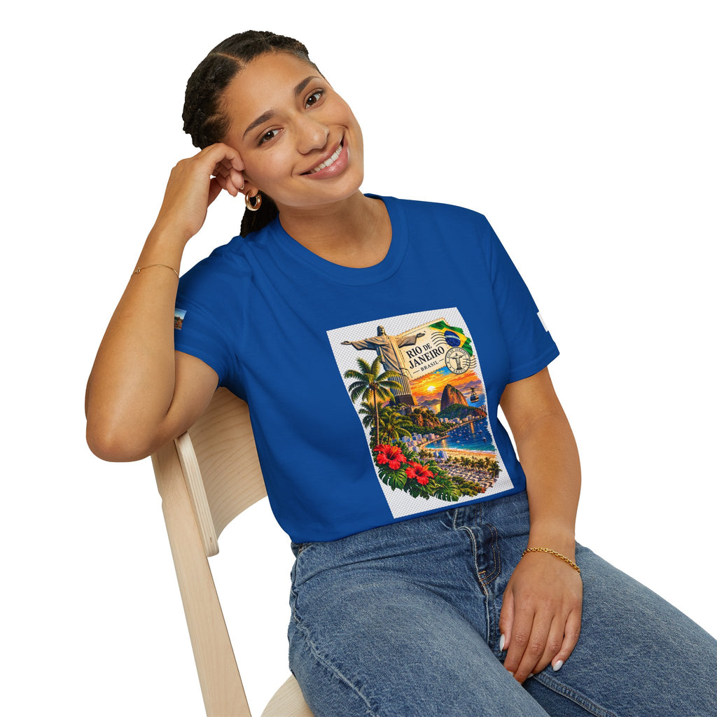 Rio de Janeiro Vintage Postcard T-Shirt — Tropical Brazil Travel Tee