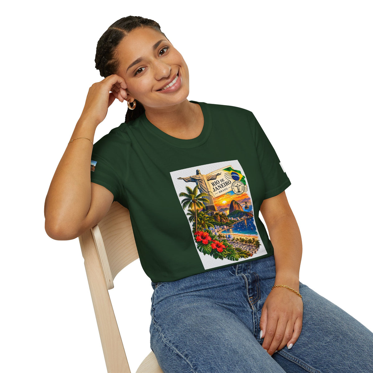 Rio de Janeiro Vintage Postcard T-Shirt — Tropical Brazil Travel Tee