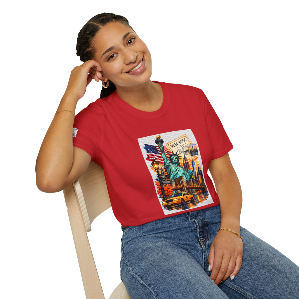 New York City Statue of Liberty Vintage Skyline T-Shirt