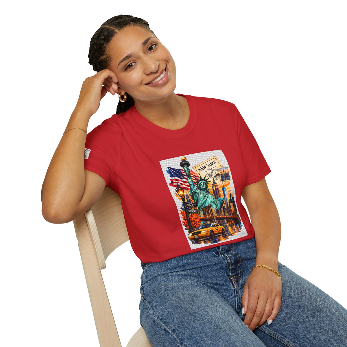 New York City Statue of Liberty Vintage Skyline T-Shirt