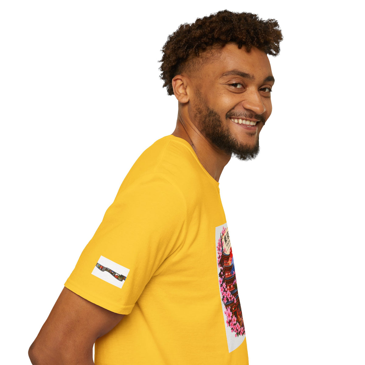 Tokyo Sakura Illustration T-Shirt — Vintage Mount Fuji & Cherry Blossom Graphic