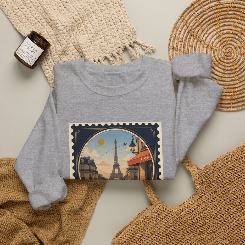 Paris Vintage Postage Stamp Sweatshirt