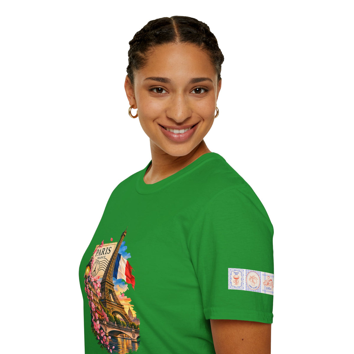Paris Eiffel Tower Vintage Floral T-Shirt