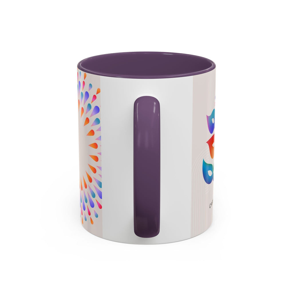 Carnival Music Accent Coffee Mug — Colorful Guitar & Mask 11/15oz
