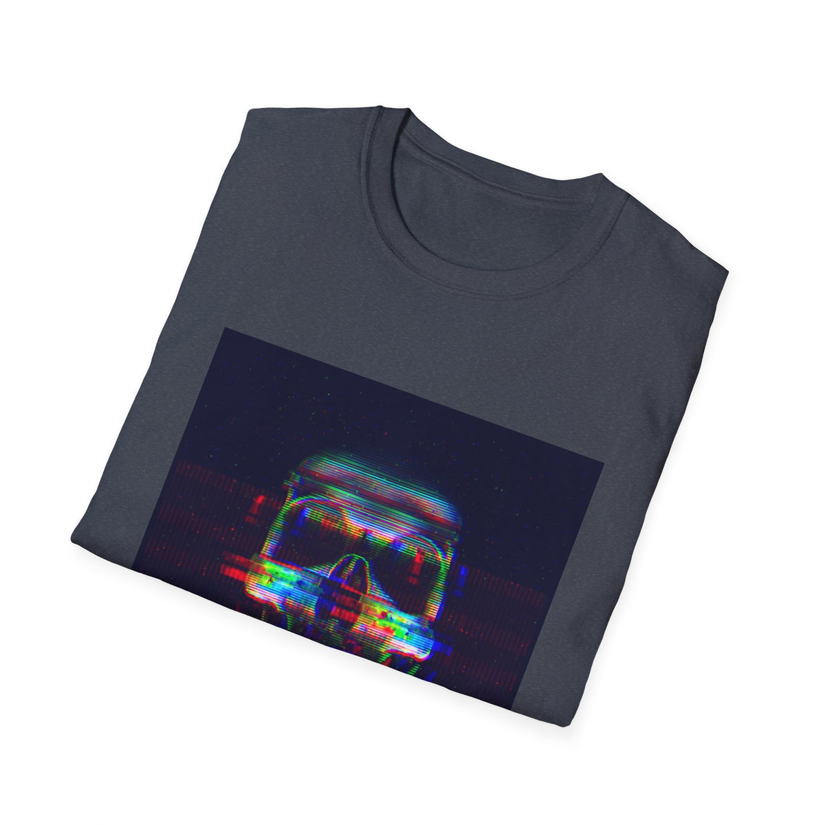 Glitch Neon Skull T-Shirt — Cyberpunk Retro Horror Tee