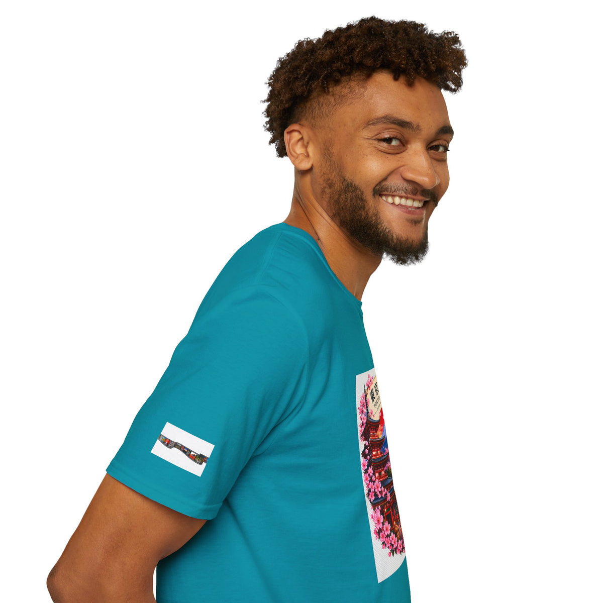 Tokyo Sakura Illustration T-Shirt — Vintage Mount Fuji & Cherry Blossom Graphic