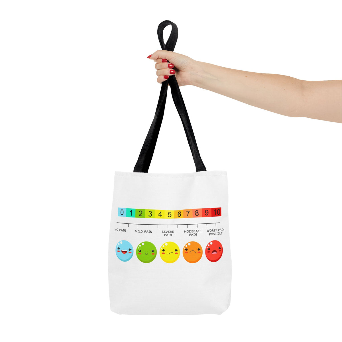 Tote Bag — Pain Scale & Sick Zombie Emoji AOP Tote