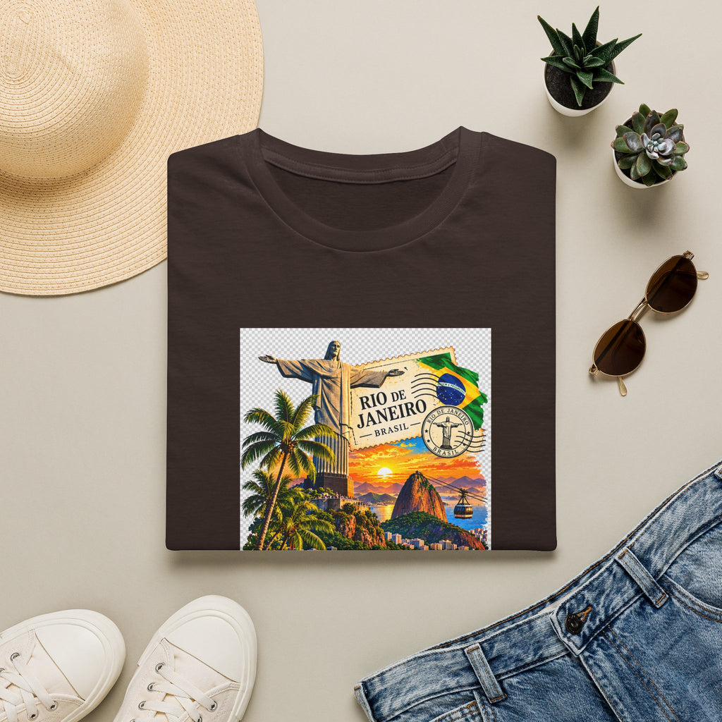 Rio de Janeiro Vintage Postcard T-Shirt — Tropical Brazil Travel Tee