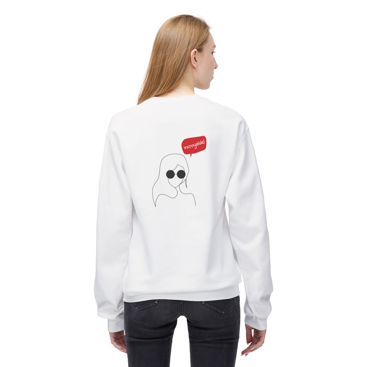 Floral Woman Crewneck Sweatshirt — 'Everything' Graphic Back