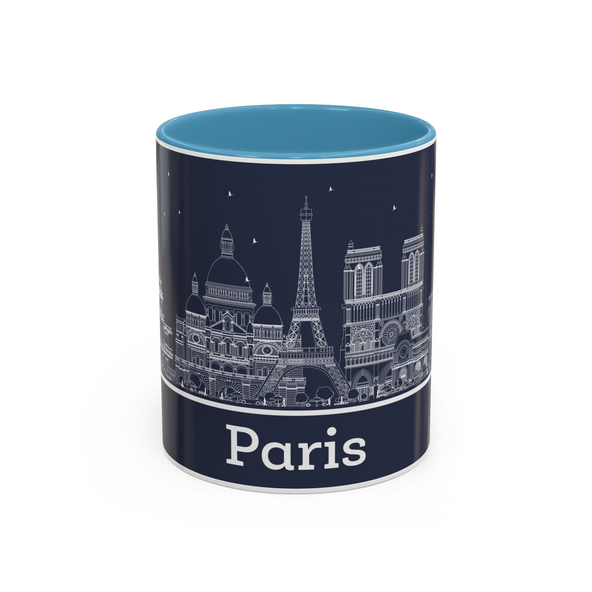 Paris Skyline Coffee Mug — Nighttime Cityscape Accent Mug