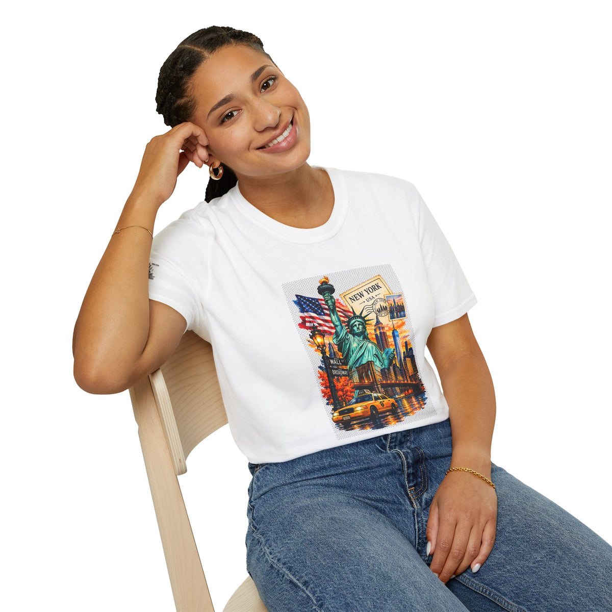 New York City Statue of Liberty Vintage Skyline T-Shirt